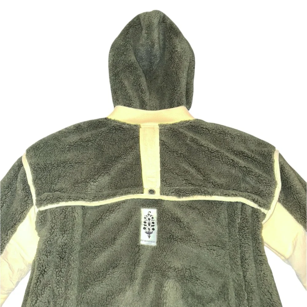 NWT Free People x FP Movement Trail Bender Fleece Hooded Jacket Seagrass - Picture 9 of 14